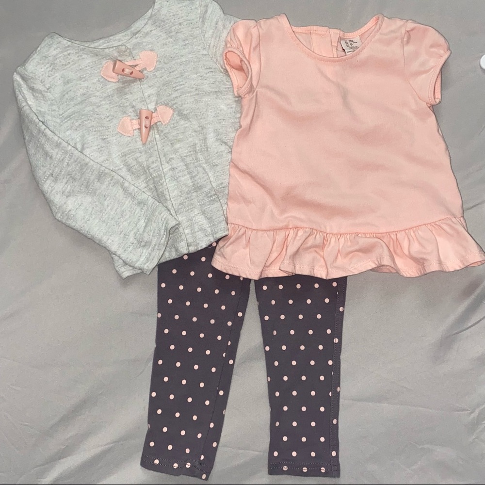 Baby/Toddler Girl’s Swing Cardigan, Top, & Jegging Set